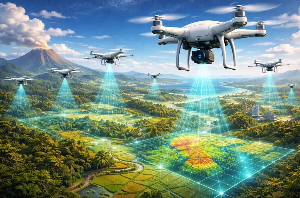 Drone Swarm untuk Pemetaan: Revolusi Kolaborasi Udara dalam Memetakan Area Masif